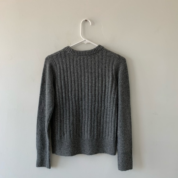 Topshop Gray Ribbed Crewneck Long Sleeve Sweater - Picture 8 of 8